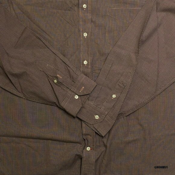 Daniel Cremieux Mens Button Up Long Sleeved Striped Shirt Orange Blue Size XL - Picture 6 of 13